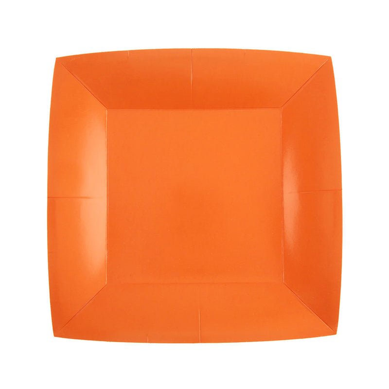 Piatto Biocompostabile Arancio 18 x 18 cm - 10 pezzi