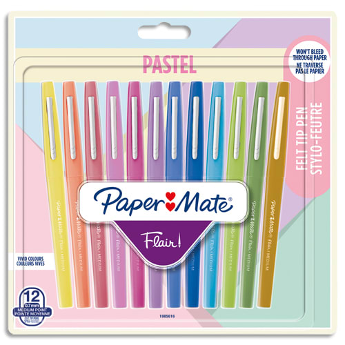 Pennarello Papermate Flair Nylon Pastel - Blister 12 pz