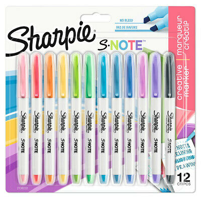 Pennarello Sharpie S-Note con Punta a Scalpello - 12 pezzi