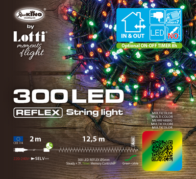 Filo Luci 300 LED Multicolor con Controller 12 + 2 mt