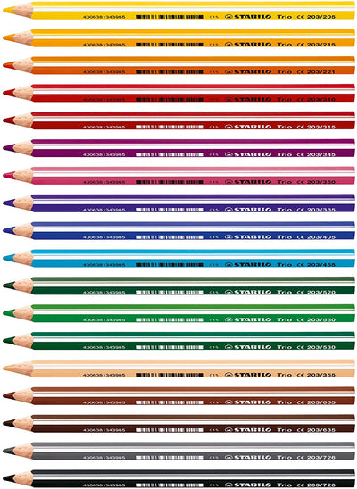 Pastelli Colorati Stabilo Trio Maxi - 18 pezzi