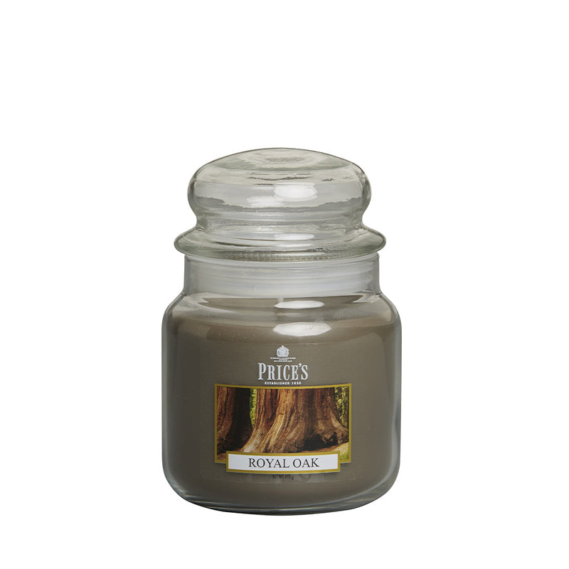 Candela Vetro con Coperchio Rovere Reale 410 gr