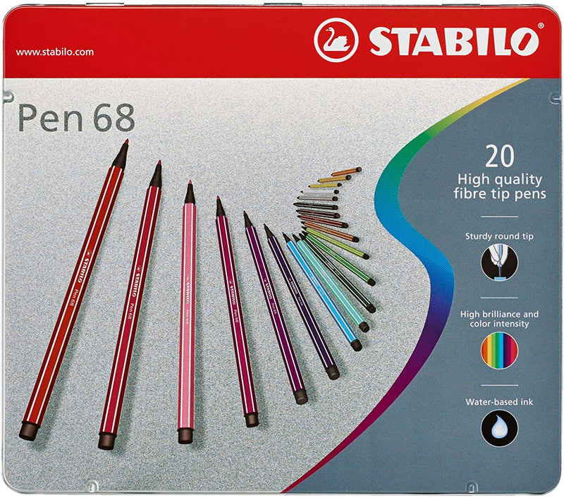 Pennarello Stabilo Pen 68 Cf.20 Colori Scatola Metallo