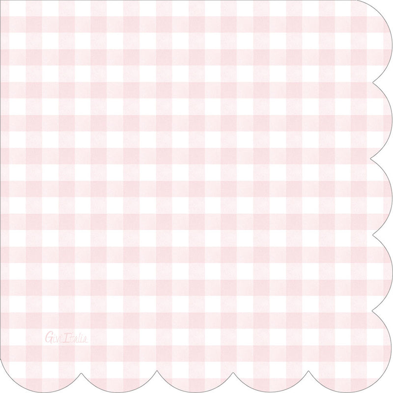 Tovaglioli in Carta Vichy Pink con Smerlo 33 x 33 cm - 16 pezzi