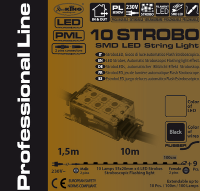 Filo Luci 10 Strobo LED Bianco Freddo 10 mt