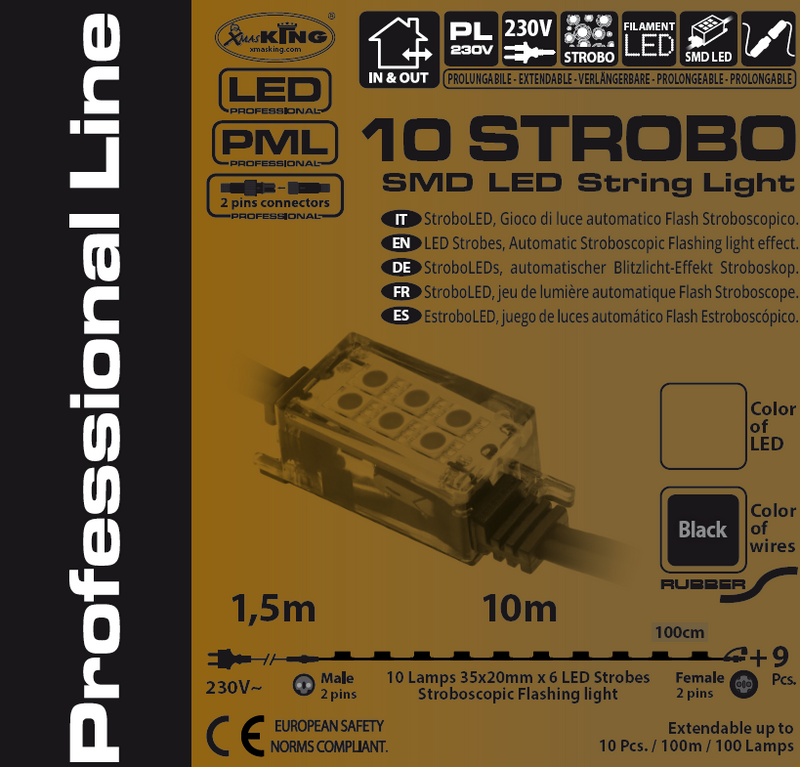 Filo Luci 10 Strobo LED Bianco Freddo 10 mt