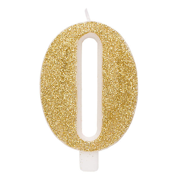 Candelina Glitter Numero 0 Oro