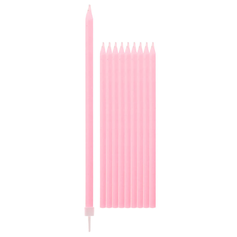 Candeline con Sostegni 15,5 cm Rosa - 10 pezzi