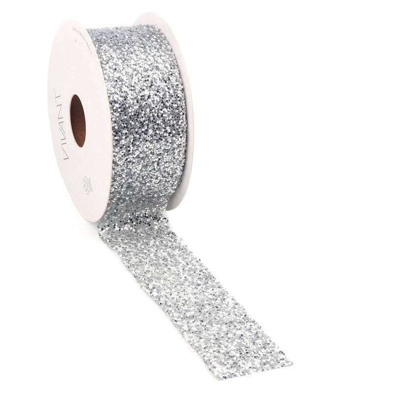 Nastro Glistra Glitter Argento 40 mm x 10 mt