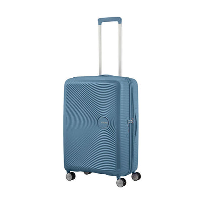 Valigia American Tourister Soundbox Spinner Medium TSA Espandibile Stone Blue