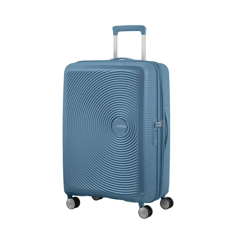 Valigia American Tourister Soundbox Spinner Medium TSA Espandibile Stone Blue