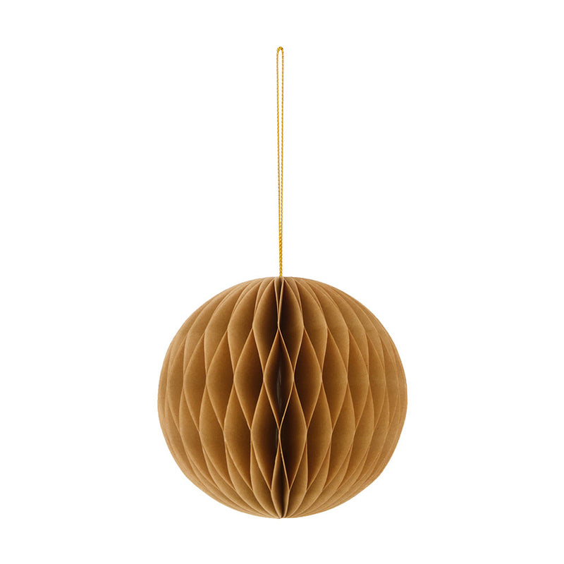 Sfera in Carta con Appendino Marrone 10 cm