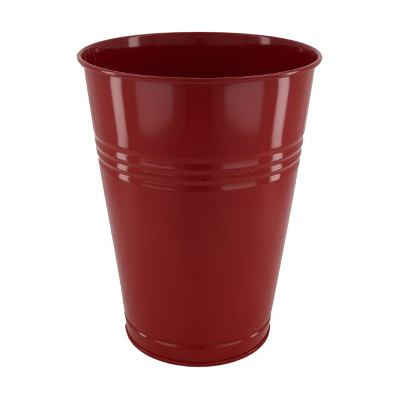 Vaso in Metallo Rosso 23,5 x 30 cm