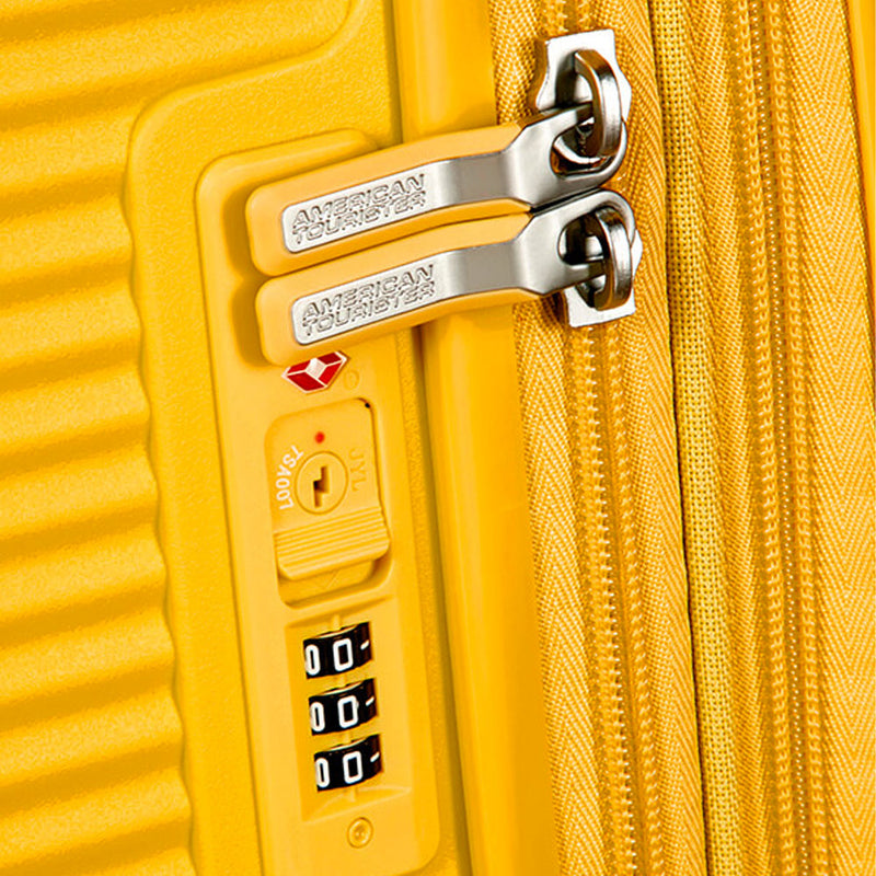 Valigia Piccola American Tourister Soundbox TSA Espandibile Golden Yellow