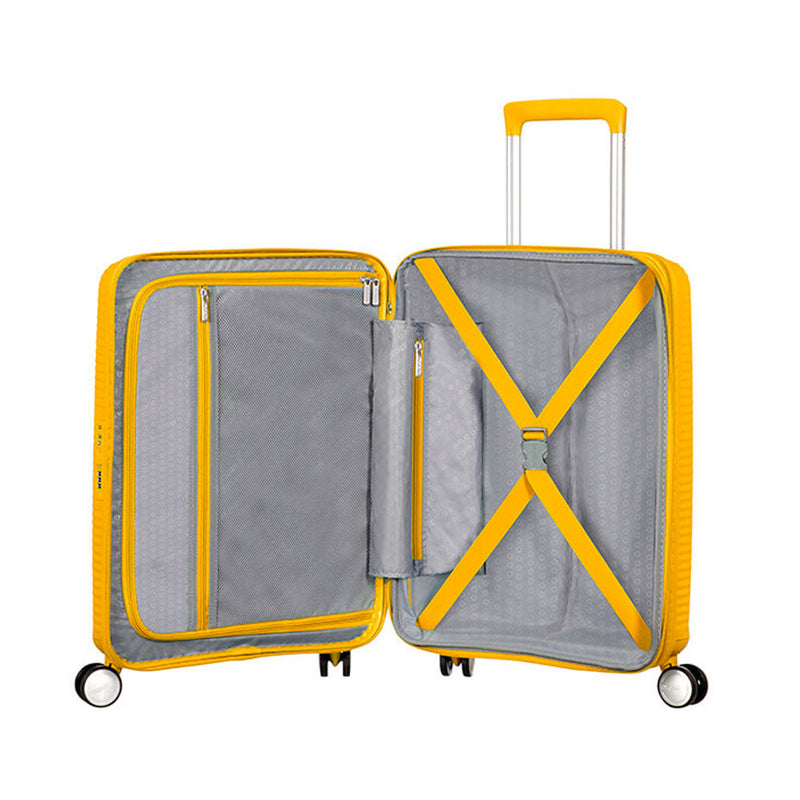 Valigia Piccola American Tourister Soundbox TSA Espandibile Golden Yellow