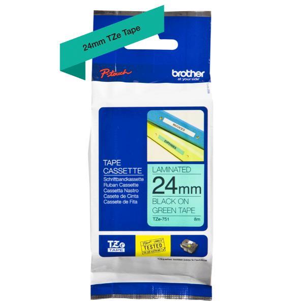 Nastro Tipo Tz 24mm Nero/verde