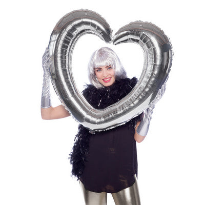 Palloncini cuore argento supershape