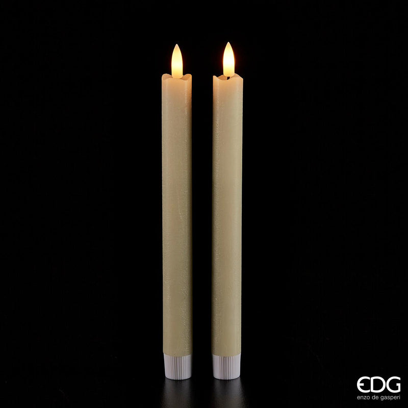 Candela Stelo con LED 25 x 2,2 cm Bianco - 2 pezzi