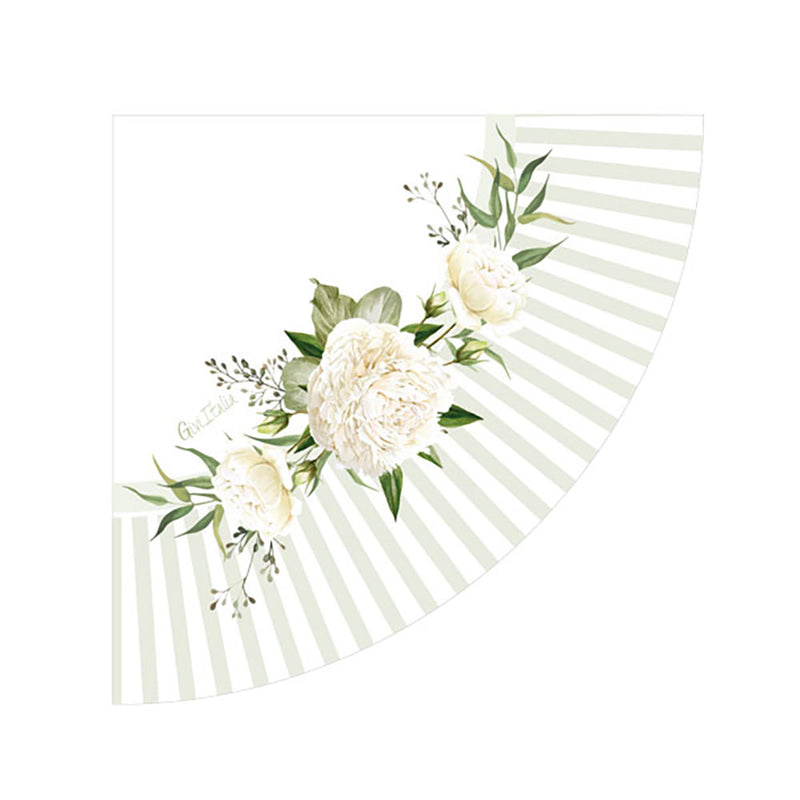 Tovaglioli in Carta Floral White con Smerlo Tondo 33 x 33 cm - 16 pezzi