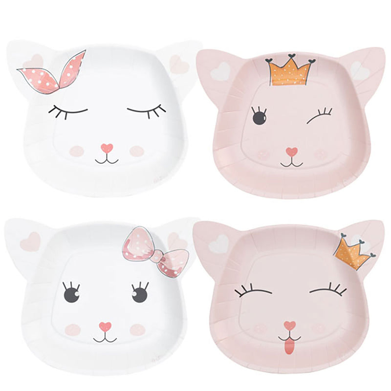 Piatti Sagomati Lady Kitty Cm 23 x 18 4 Ass - 8 pezzi