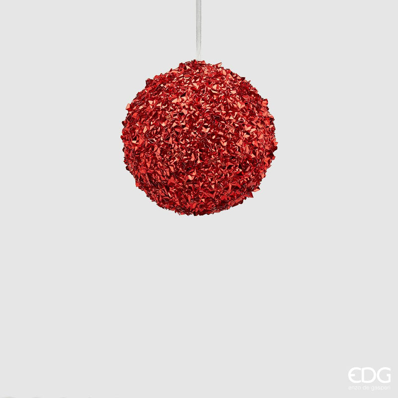 Sfera Glitter in PVC 10 cm Rosso