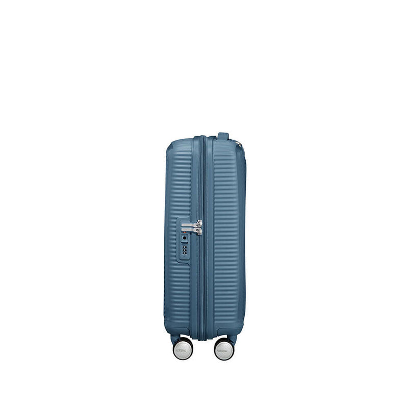 Valigia American Tourister Soundbox Spinner Small TSA Espandibile Stone Blue