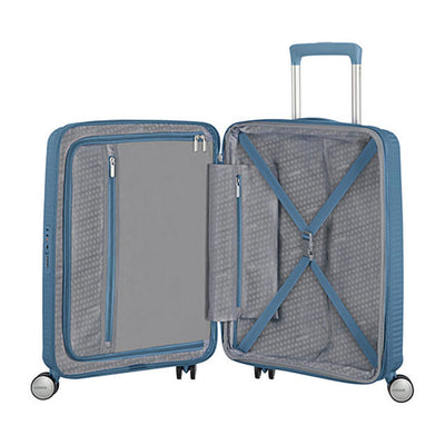 Valigia American Tourister Soundbox Spinner Small TSA Espandibile Stone Blue