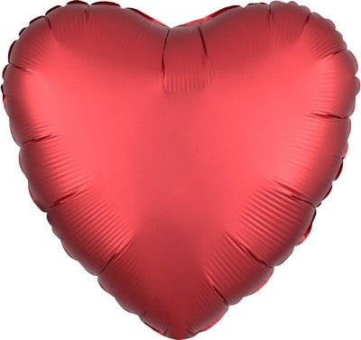 Palloncino a Cuore in Foil Satinato Rosso Sangria 42 cm