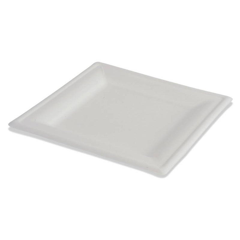 Piatti Quadrato BIO Bianco 16 x 16 cm - 50 pezzi