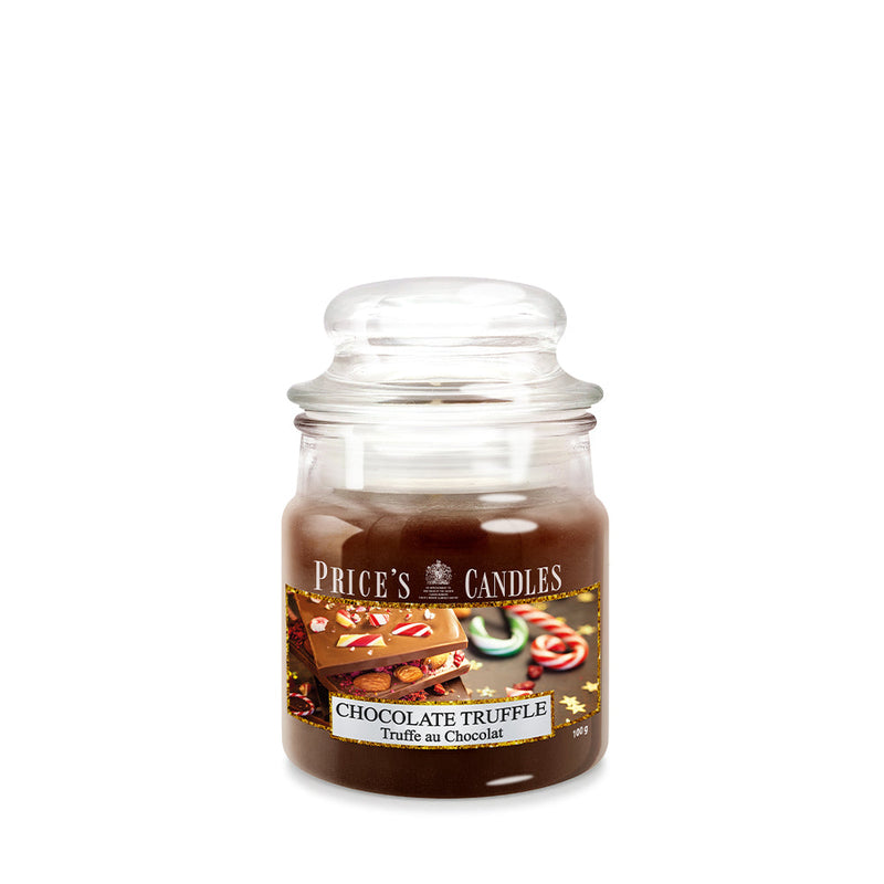 Candela Piccola in Vetro Con Coperchio Cioccolato Tartufato