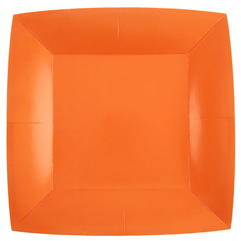 Piatto Biocompostabile Arancio 23 x 23 cm - 10 pezzi