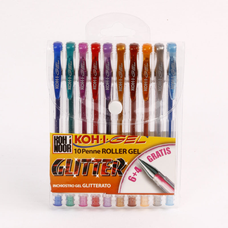 Astuccio Penne Gel Glitter Color Glitter Cf.10