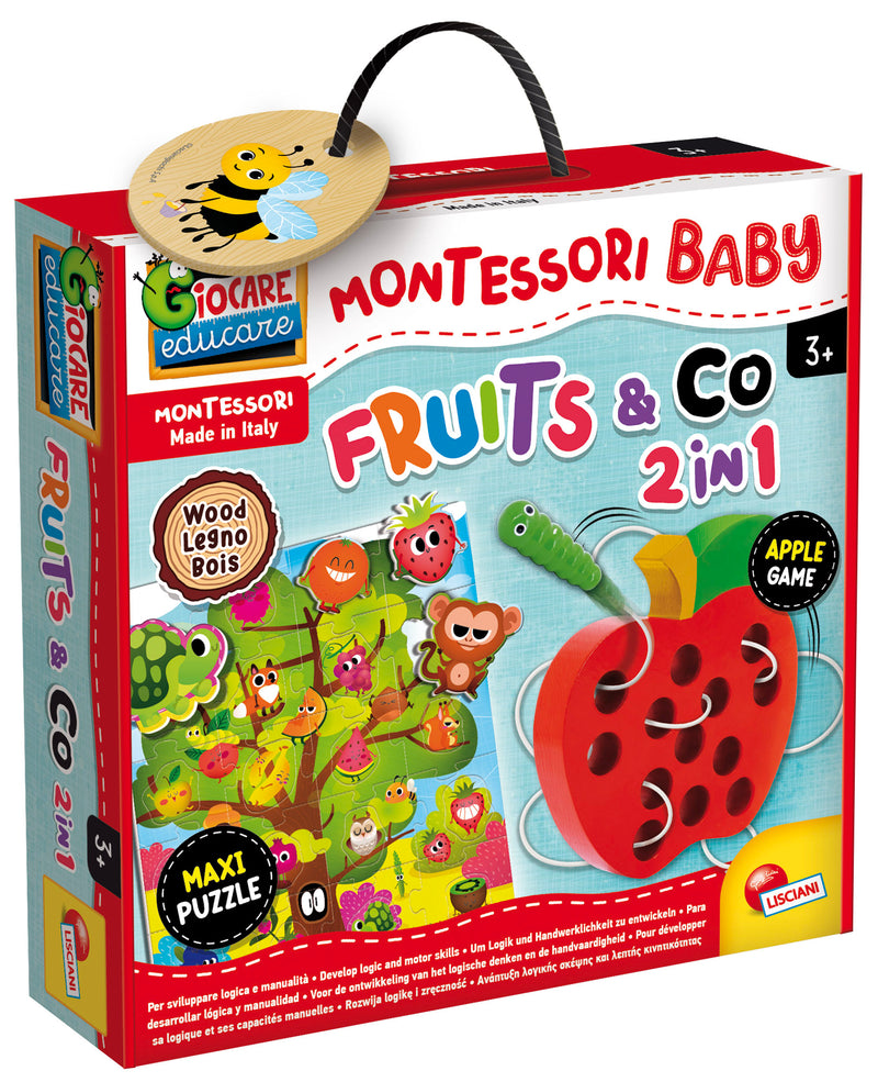 Montessori Bruco Fruits&Co 2 in 1 in Legno