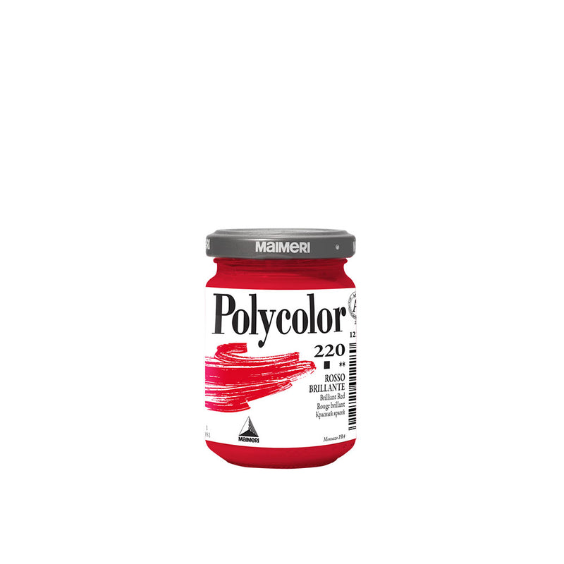 Colore Acrilico in Vasetto Polycolor Rosso Brillante 140 ml