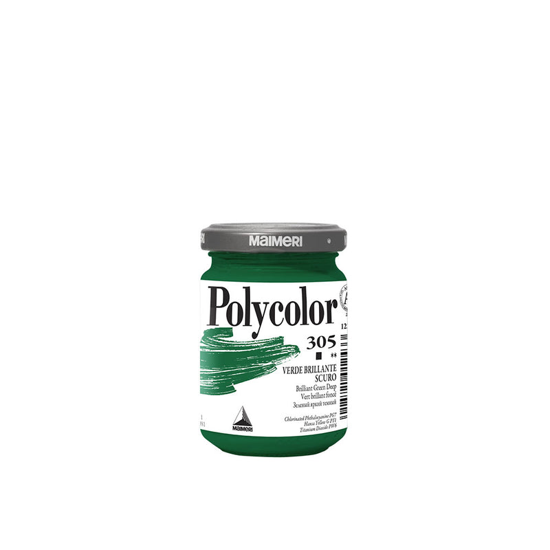 Colore Acrilico in Vasetto Polycolor Verde Brillante Scuro 140 ml
