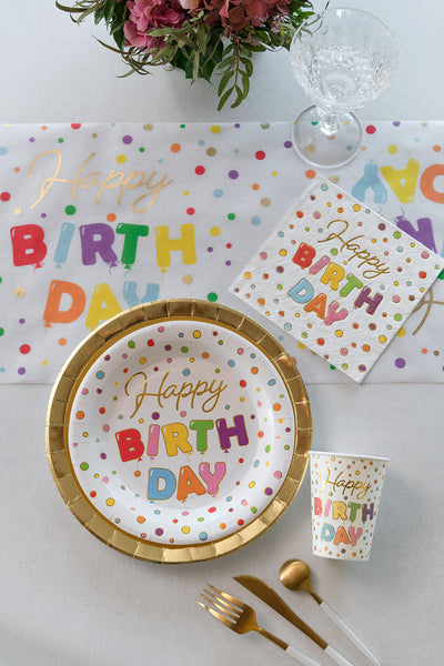 Piatti in Carta Balloon B-Day Multicolor 23 cm - 10 pezzi