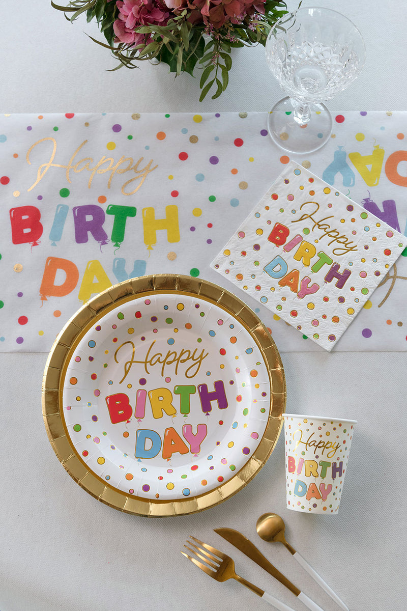 Piatti in Carta Balloon B-Day Multicolor 23 cm - 10 pezzi