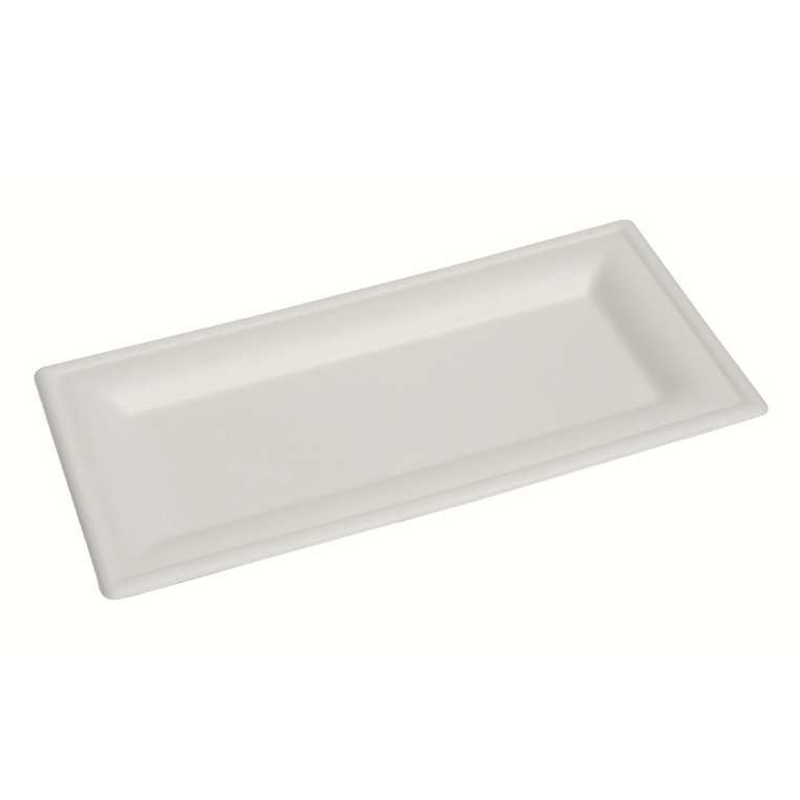 Piatti Rettangolari BIO Bianco 26 x 13 cm - 50 pezzi
