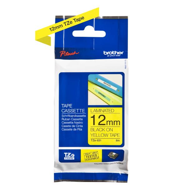 Nastro Brother 12Mm Tz-631 Nero/Giallo
