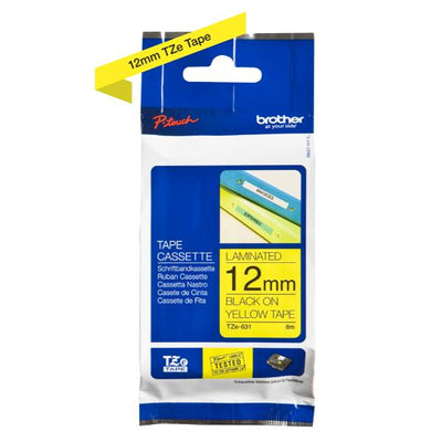Nastro Brother 12Mm Tz-631 Nero/Giallo