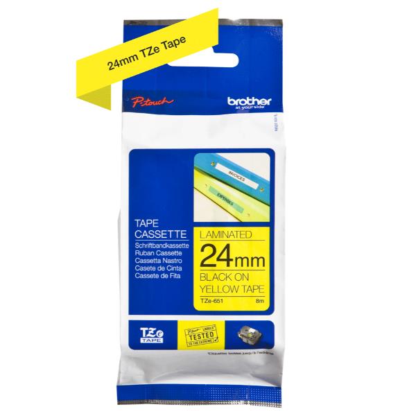 Nastro Tipo Tz 24mm Nero/giallo