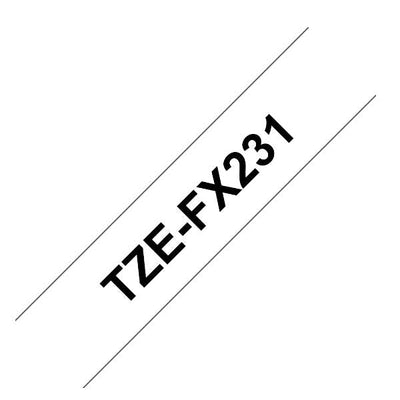 Nastro Tz 12mm Nero Bianco Fless