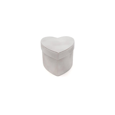 Scatola in velluto a cuore bianco