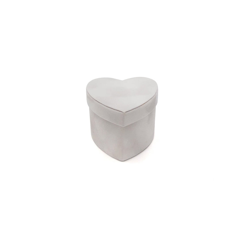Scatola in velluto a cuore bianco