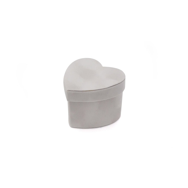 Scatola in velluto a cuore bianco